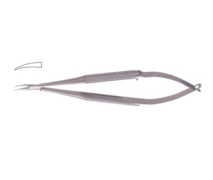 Barraquer Needle Holder Round Handle Curved Without Catch 11cm (4 5/16")